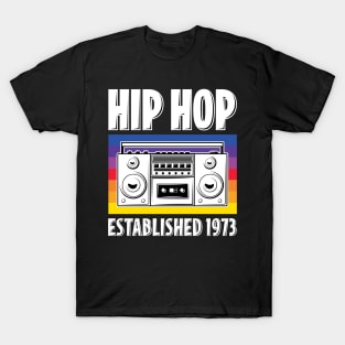 Hip Hop Established 1973 (Retro v2) T-Shirt T-Shirt